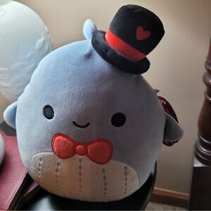 Squishmallows Original 12 inch Samir the Blue Whale With Heart